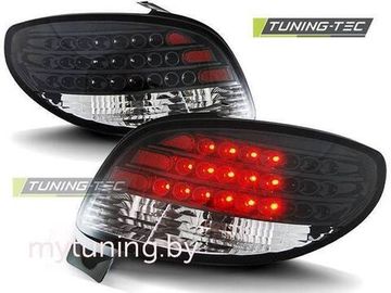 Задние фонари black led для Peugeot 206