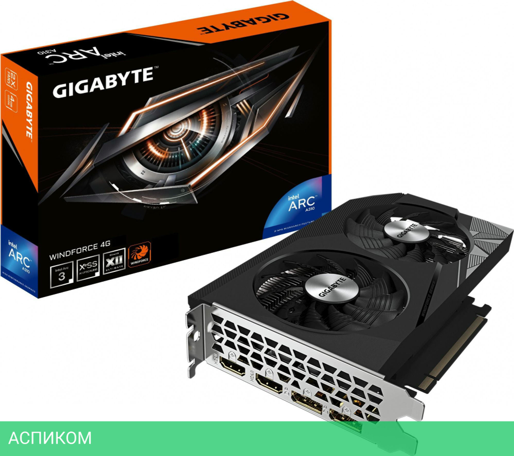 Видеокарта GigaByte Intel Arc A310 Windforce 4GB (GV-IA310WF2-4GD)