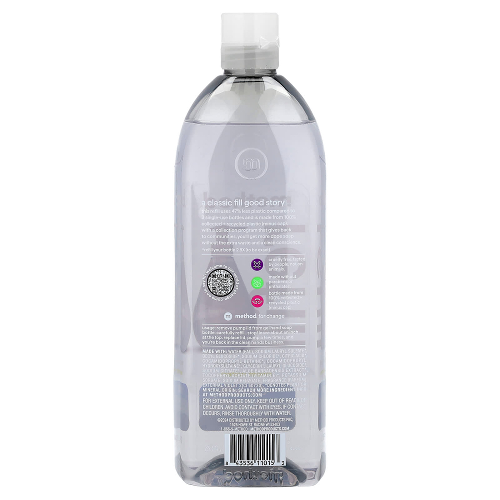 Method, Gel Hand Wash, Refill, Sweet Water, 34 fl oz (1 L)