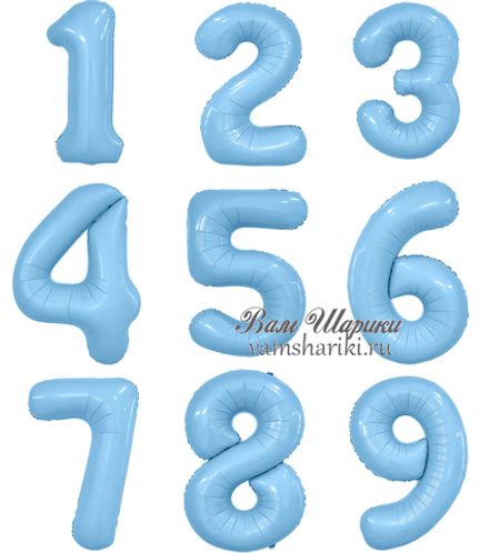 Цифры 102 см "Пастельно-голубое небо" слим (slim)