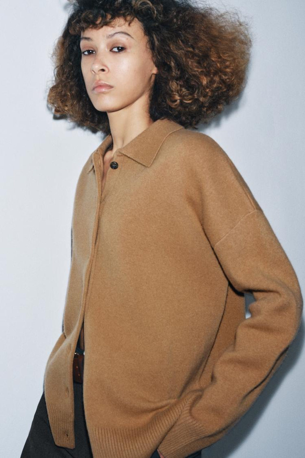 ZARА КАРДИГАН ОВЕРСАЙЗ , РЫЖЕВАТО-КОРИЧНЕВЫЙ