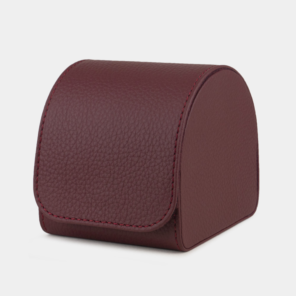 Коробка для часов из кожи теленка, бордового цвета