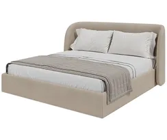 Кровать двуспальная Classic 180 см (бежевый, велюр)