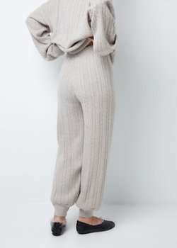 Брюки из смесового кашемира серо-бежевый