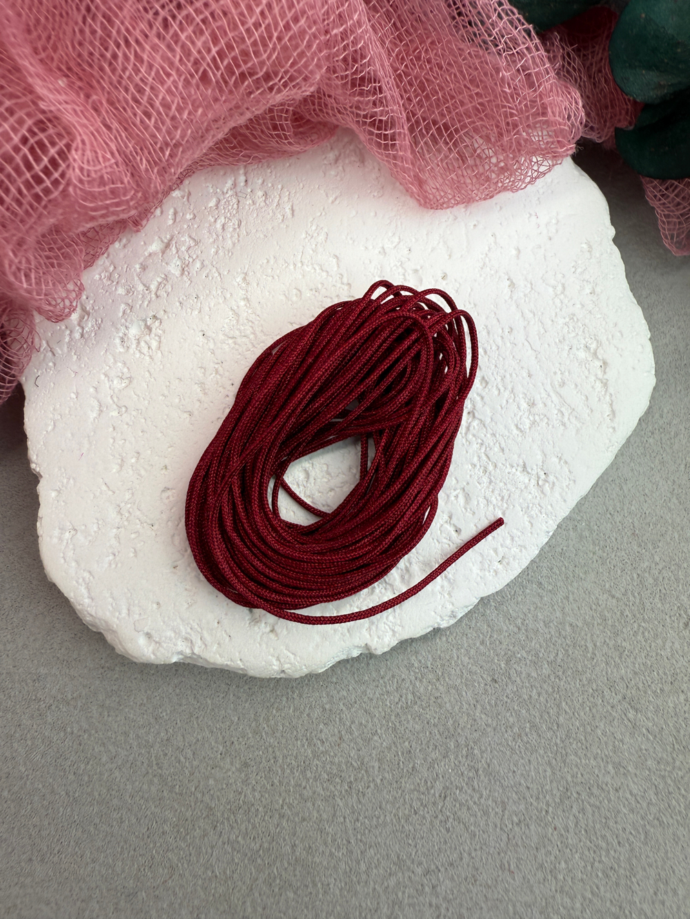 Шнур для плетения браслетов 0,8 мм, Бордовый (5 м)