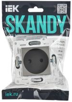 SKANDY Розетка без заземления с защитными шторками 10А SK-R01N металл никель IEK