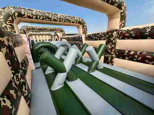 Надувная полоса препятствий «Патриот», 4 блока, 22х4х5 м