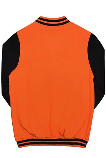 Куртка бомбер оранжевый с черными рукавами