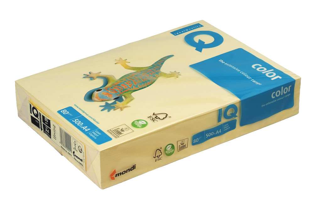 Бумага для офисной техники цветная IQ COLOR pale желтая А4 80г/м2 500л Австрия