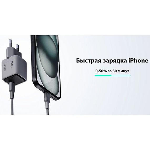 Cетевое зарядное устройство Aukey Comet Mini 30W (PA-C1) White