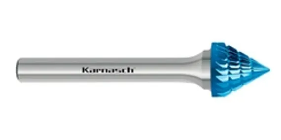 Борфреза твердосплавная Karnasch форма C (цилиндр со сферическим концом), 2х11х3х38 мм, универсальная насечка HP-3, без покрытия, арт. 11.3021-020