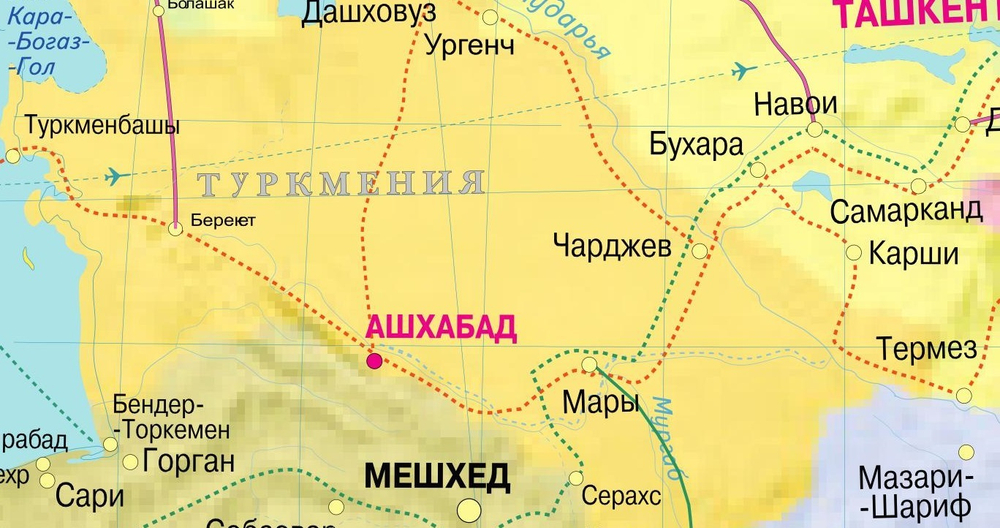 Евроазиатские транспортные коридоры  150х200см большая настенная карта