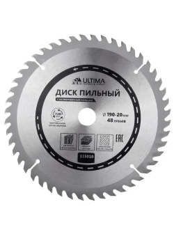 Диск пильный по дереву Ultima, 190 х 20 мм, 48 зубьев