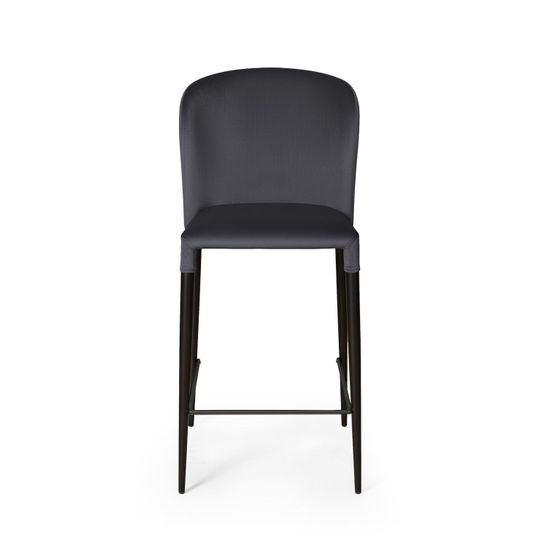 Стул полубарный Albert, бархат серый 27 /опора конус