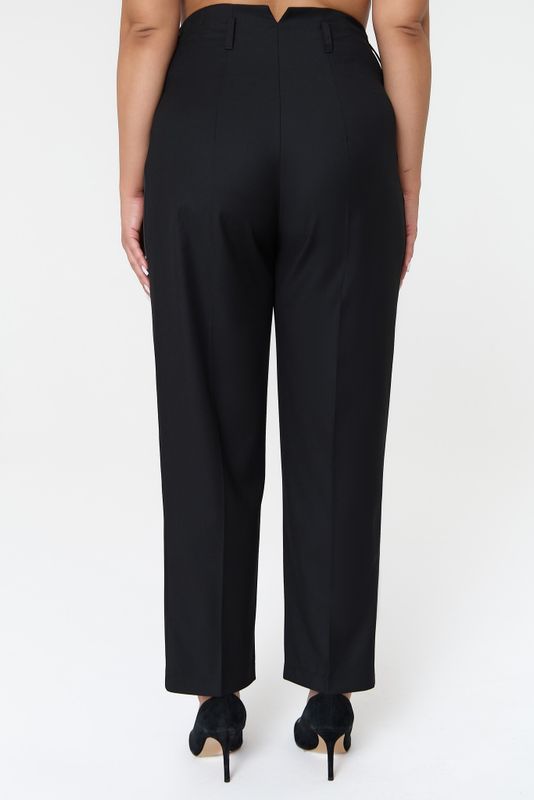 Брюки с лампасами из атласа, черный