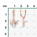 Серьги «Мухи» с английским замком из комбинированного золота с топазом и натуральным топазом white