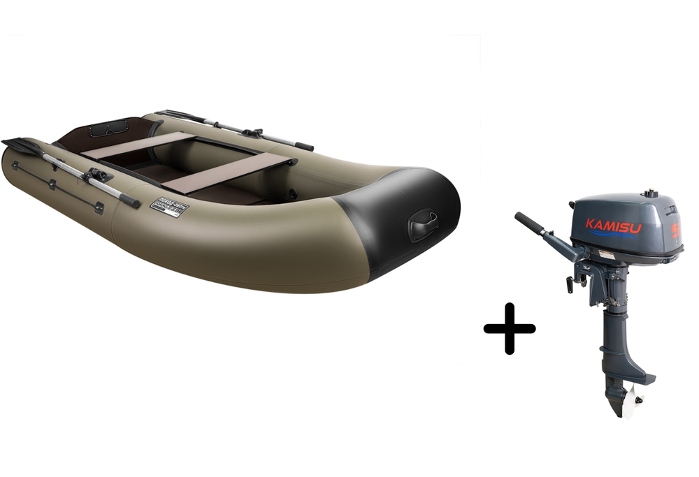 Поход 280TK хаки + KAMISU T 5 BMS (комплект лодка + мотор)