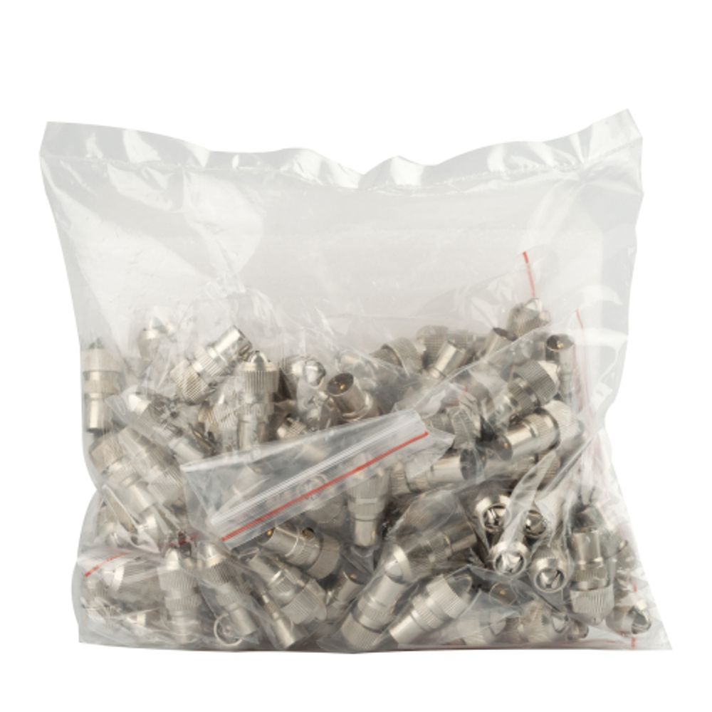 Разъем ЭРА R-TV03 штекер TV без пайки металл тип «Орех» упаковка 100 шт | Разъёмы, переходники, ТВ делители