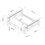 Кровать 180х200 Боцен двуспальная из натурального дерева, белая