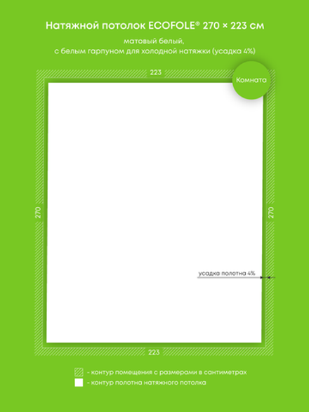 Натяжные потолки: 6 м2, 7.8 м2