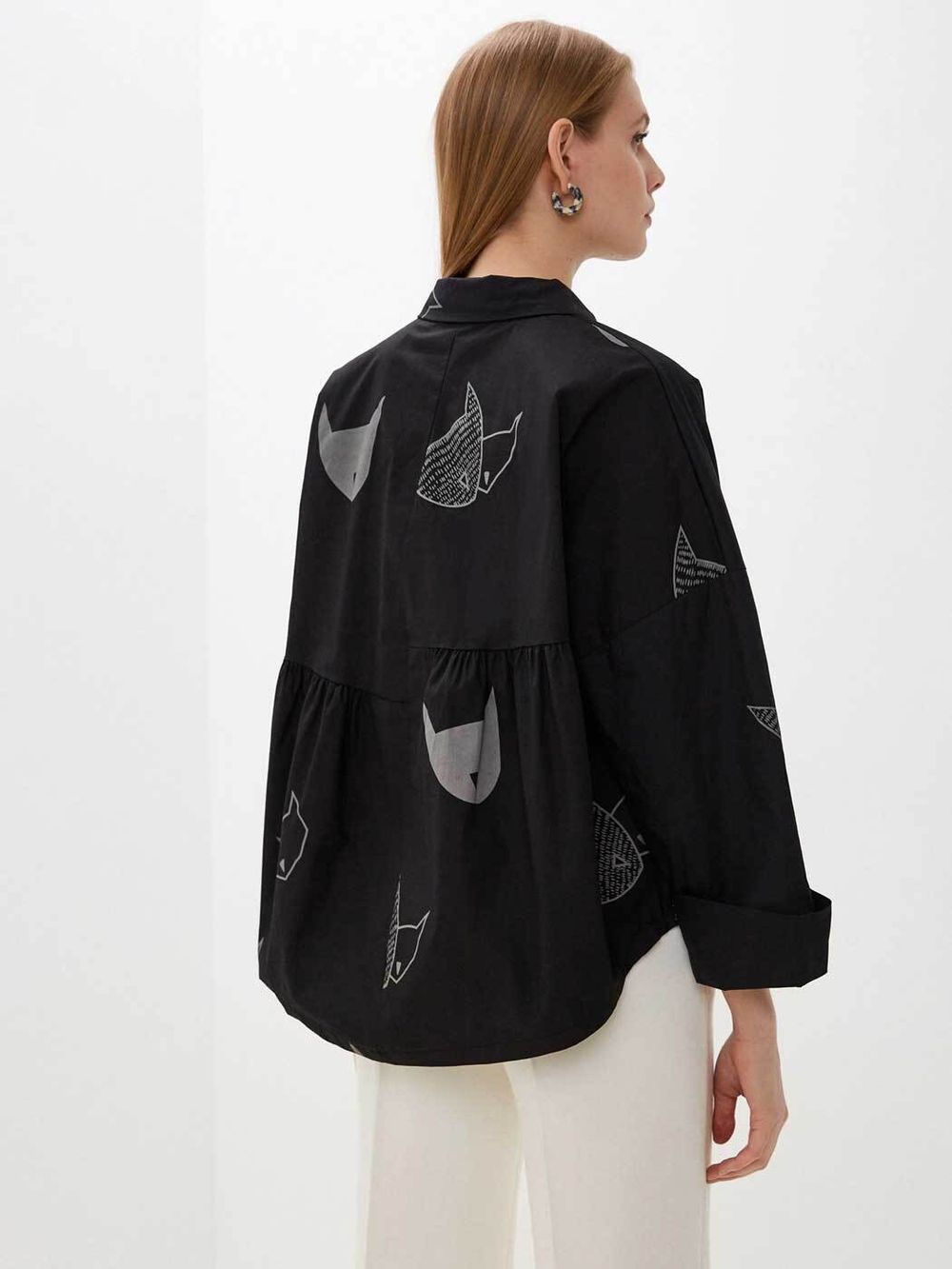 Рубашка  оверсайз  короткая