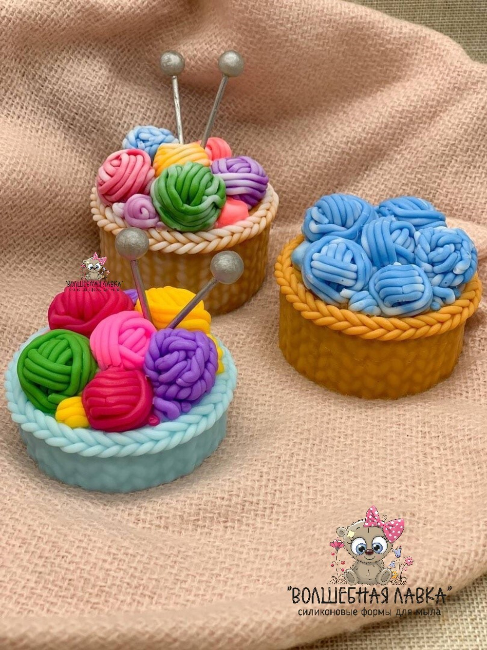 Силиконовая форма Корзина с клубками