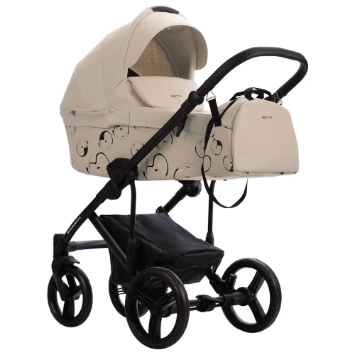 Коляска 2в1 Bebetto MAGNUM LIGHT SE light se 08 (св.бежевый) черная рама