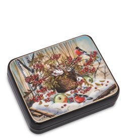Народные промыслы ШК-55/261 Шкатулка «Снегири» исп. Маркова