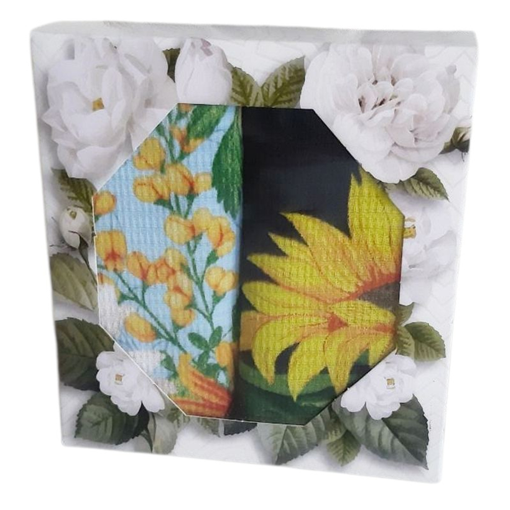 Набор из 2-х вафельных полотенец в подарочной упаковке, 100% хлопок, Россия.