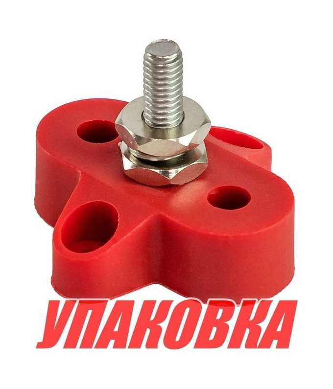 Клемма-штифт одинарная, M6, красная/красная (упаковка из 8 шт.)