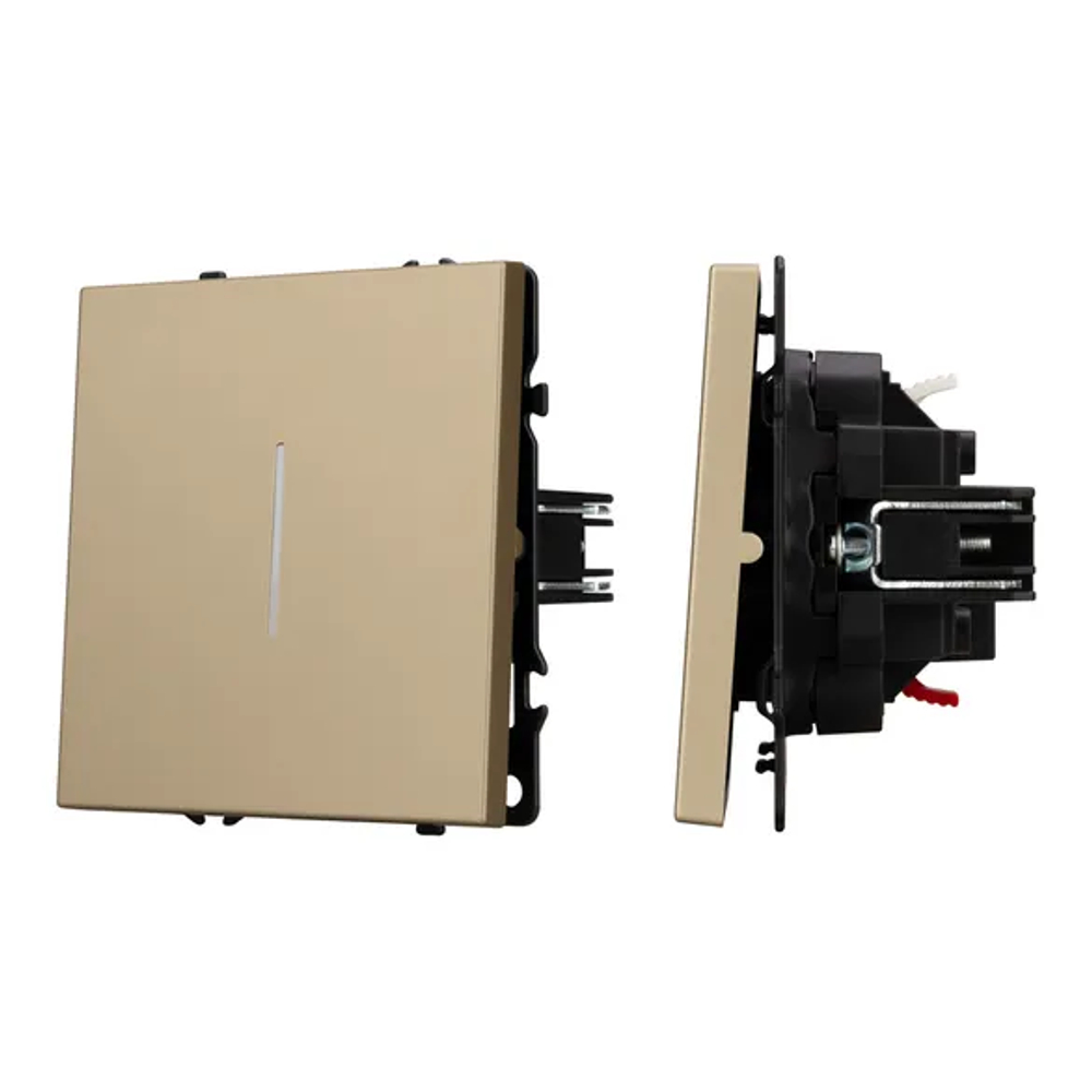 Механизм выключателя одноклавишный проходной LED SWT-NOBE-MKP1-SFPL-L-GD (230V, 10A) (Arlight, -) 054262