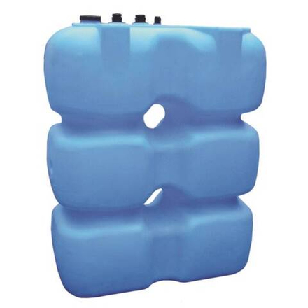Танк 500 л вертикальный с фланцем и крышкой с клапанами, со сливом для воды (Синий),  [Т500ВФК2З]