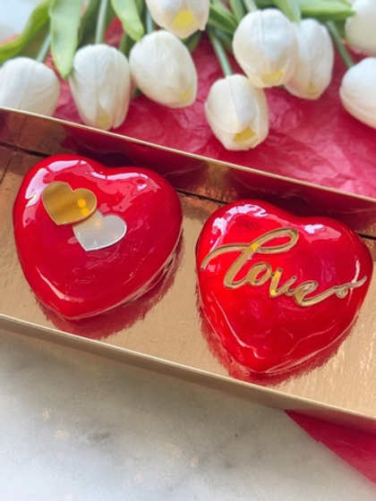 Муссовые пирожные "Сердца" №711 (День святого Валентина) 160 грамм
