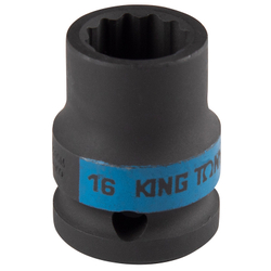 KING TONY (453016M) Головка торцевая ударная двенадцатигранная 1/2", 16 мм