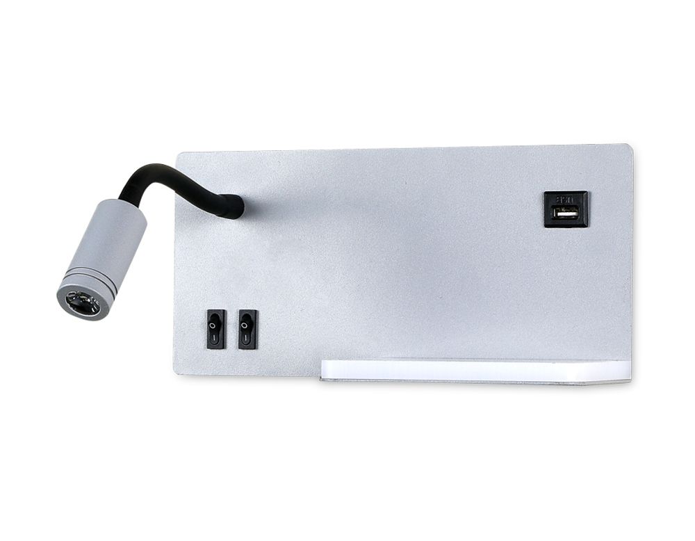 Ambrella Настенный светодиодный светильник с полкой, USB портом и выключателем Wall FW292
