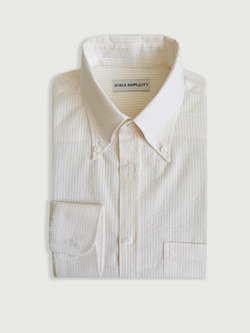 Рубашка button-down (с воротником на пуговицах) из сирсакера в молочную полоску