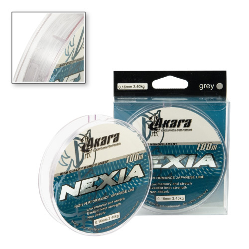 Леска Akara Nexia серая 100 м 0,16