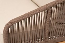 "Канны" лаунж-зона 4-местная из роупа со столом "Гранада" (серый гранит), основание дуб, роуп коричневый, ткань бежевая