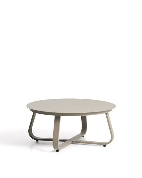 Уличный столик Tamaris из алюминия цвета таупе Ø80 см