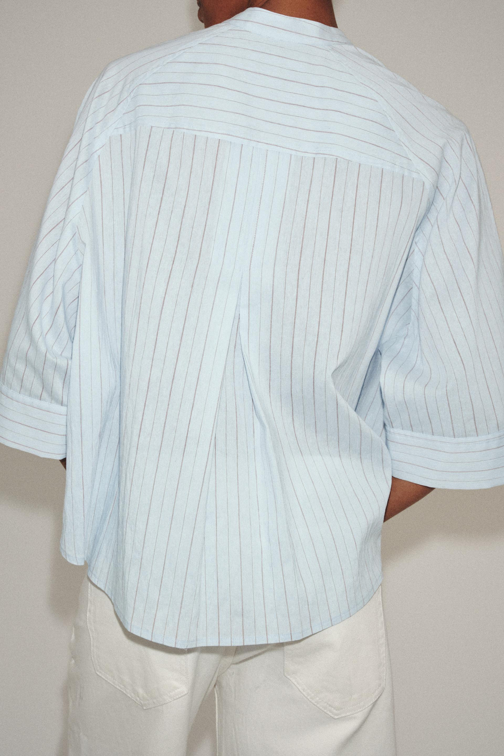 ZARA РУБАШКА В ПОЛОСКУ — ZW COLLECTION, СИНИЙ