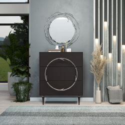 Комод Арт Колор matte Классик Сильвер с 3 ящиками Терпкий коричневый матовый