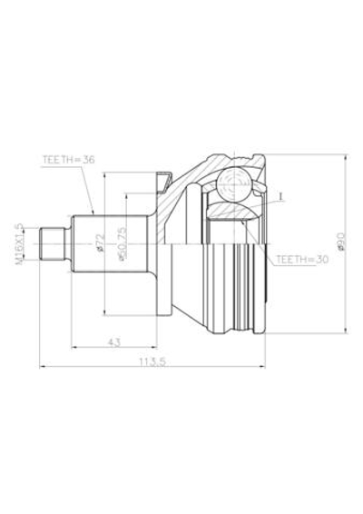 ШРУС наружный  VW / SKODA / SEAT GANZ GIK04036