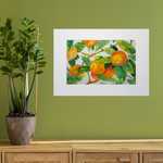 Картина авторская акварельная в паспарту 30х40 см на стену для интерьера "Мандарин"