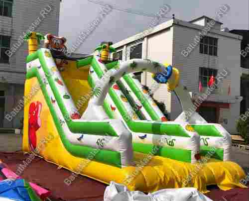 Надувной батут-горка "Тропический микс" 7*4*7 м