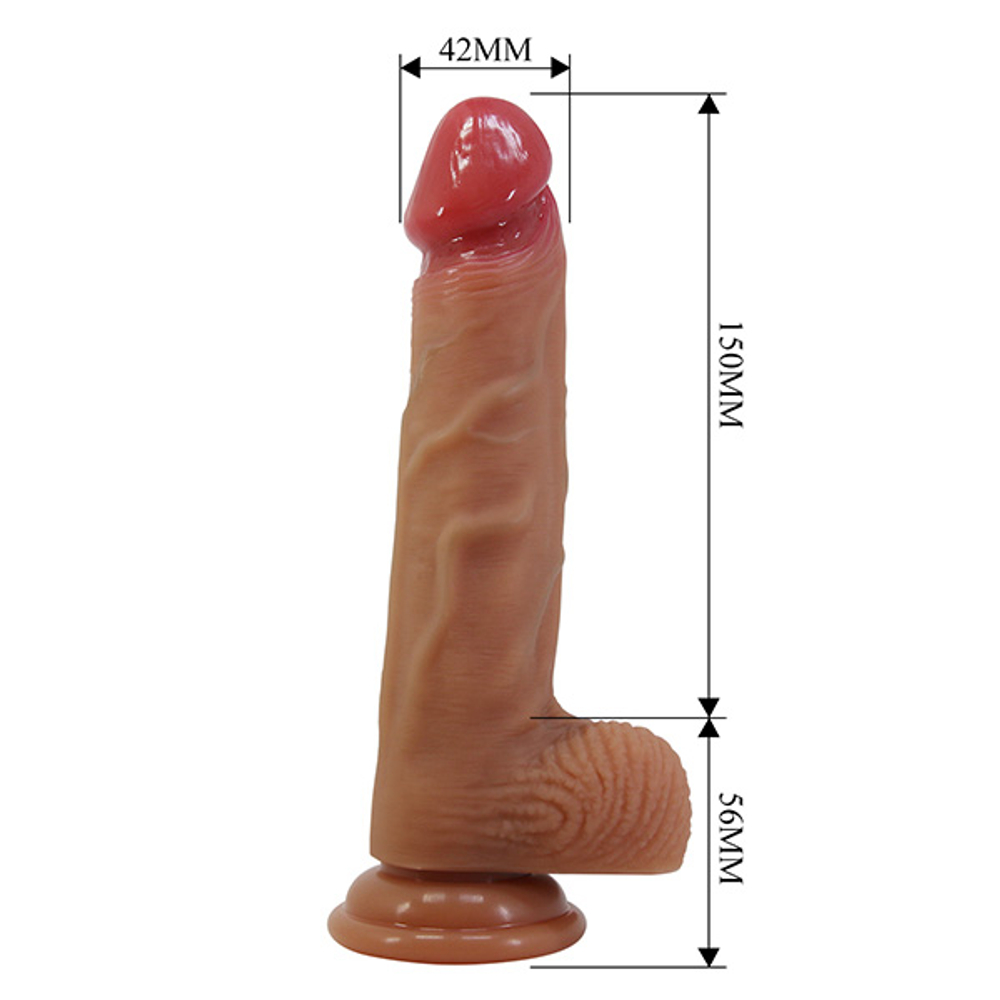 Телесный фаллоимитатор 20,6см с мошонкой на присоске Pretty Love Lisle BW-008137N