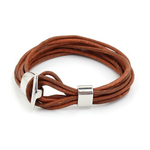 Мужской браслет из кожаного шнура с замочком Steelman mn0065