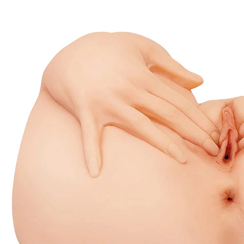 Телесный мастурбатор-полуторс 37,6х24,9х14см вагина и анус PipeDream PDX Plus Spread My Tight Pussy Mega Masturbator in Light RD62621