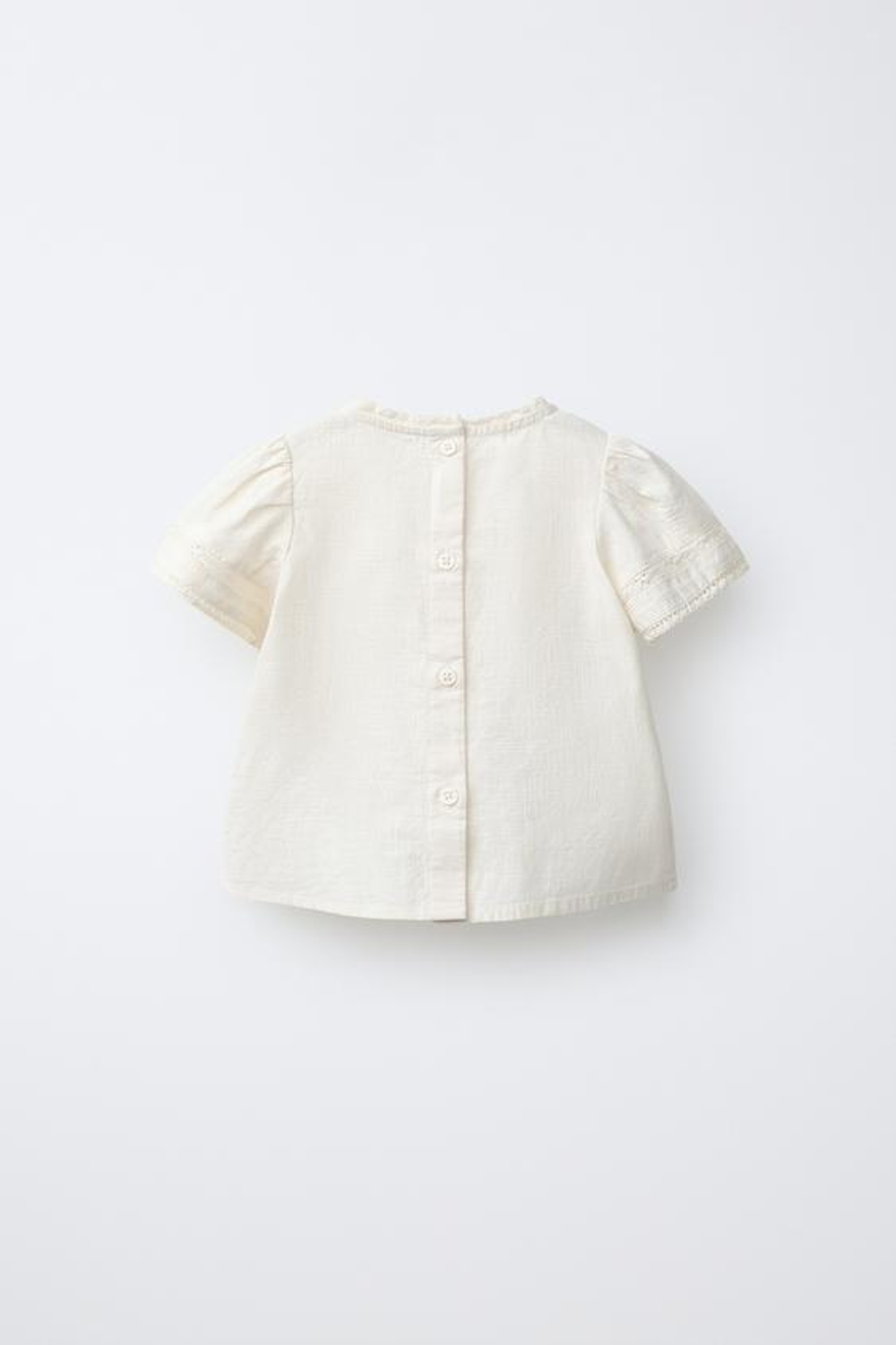 ZARA РУБАШКА С ВЫШИВКОЙ, ЭКРЮ