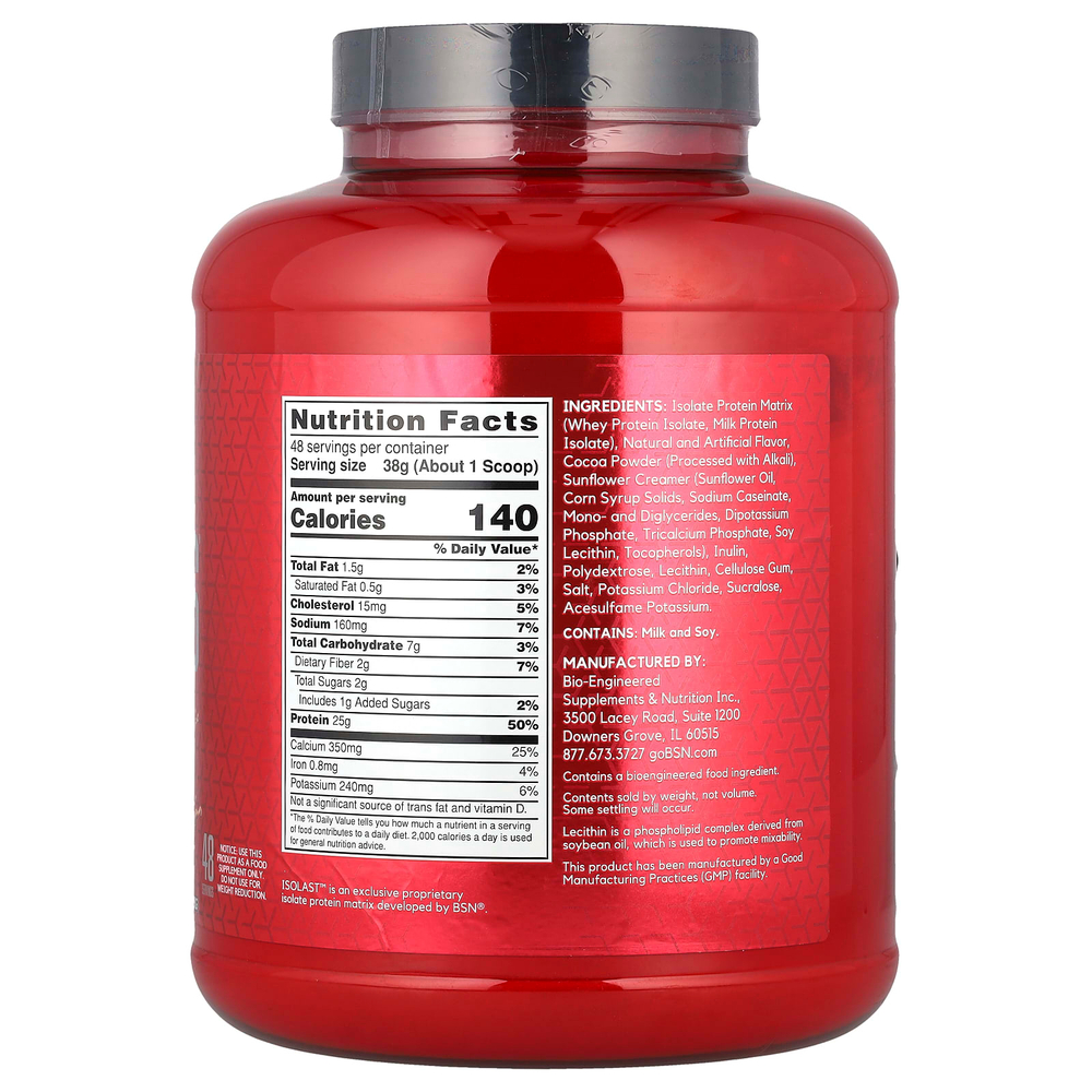 BSN, Syntha-6 Isolate, протеиновая смесь для приготовления напитка, шоколадный молочный коктейль, 1,82 кг (4,02 фунта)