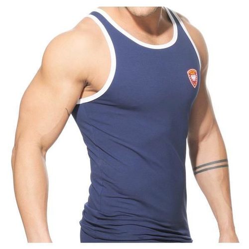 Мужская майка темно-синяя Addicted Police AD182